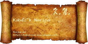 Kabók Nerina névjegykártya